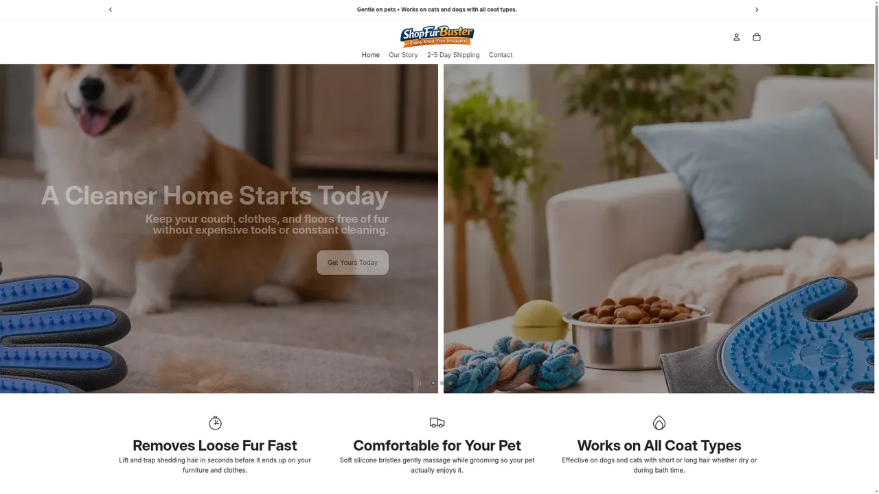 ShopFurBuster website example